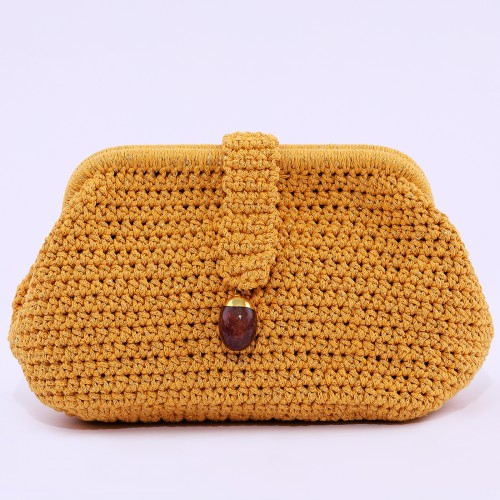 Aisha Mustard Quartz Clutch Çanta Aisha Mustard Quartz Clutch Çanta