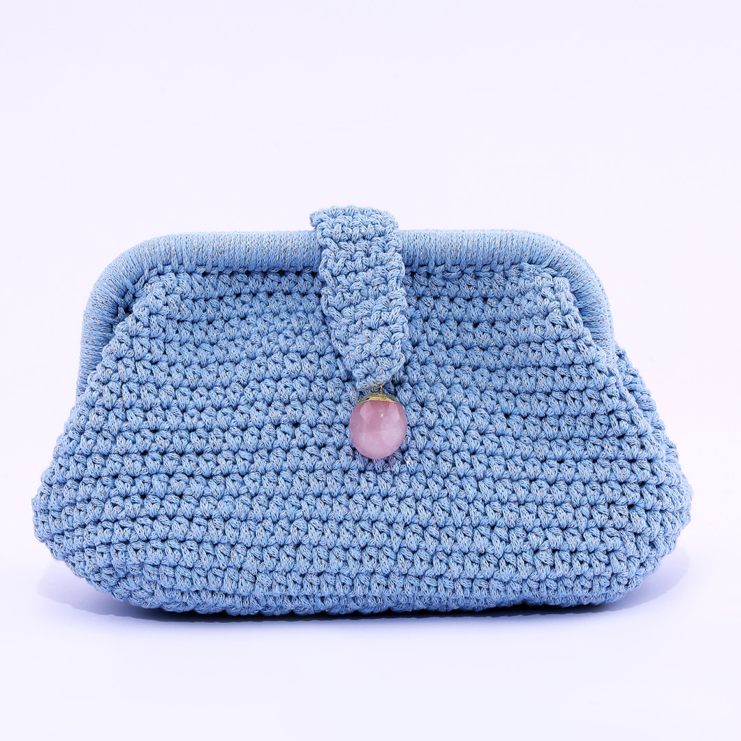 Aisha Turkish Blue Clutch Çanta