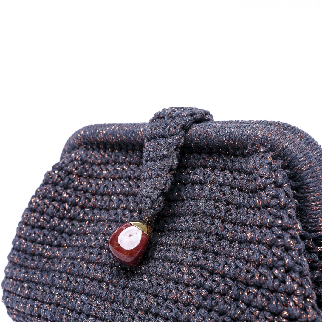 Aisha Hard Coal Clutch Çanta