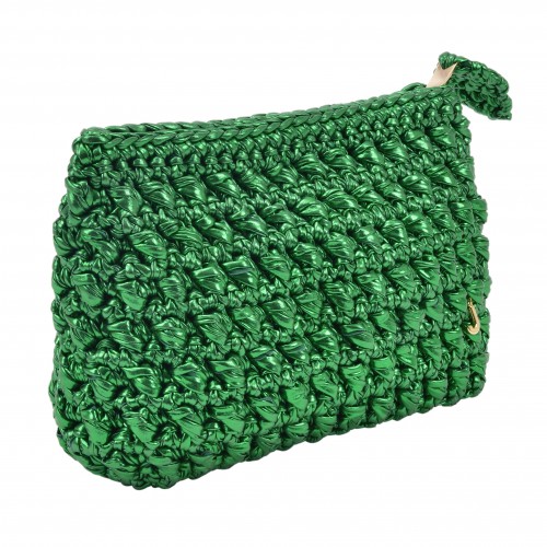 CATCH  ME   GLOSSY  GREEN CLUTCH