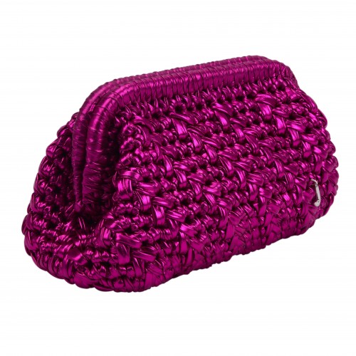 HERRİNG BONE KNİT CLUTCH  FUCHİA