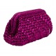 HERRİNG BONE KNİT CLUTCH  FUCHİA