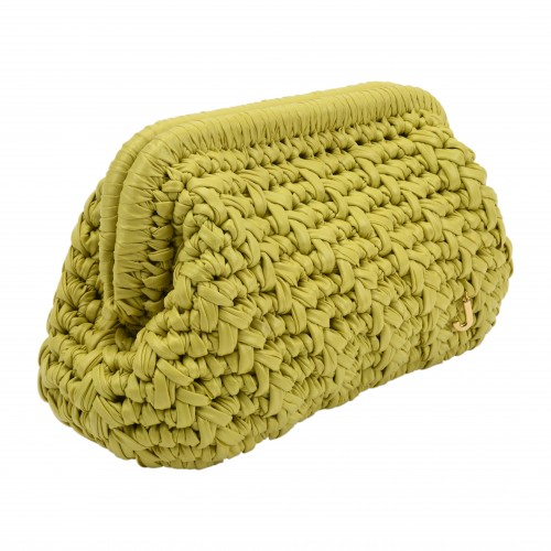HERRİNG BONE KNİT CLUTCH  LİME