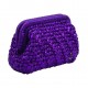 HERRİNG BONE KNİT CLUTCH  GLOSSY PURPLE