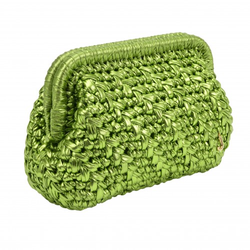 HERRİNG BONE KNİT CLUTCH  PİSTACHİO