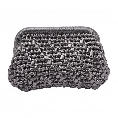 HERRİNG BONE KNİT CLUTCH   ANTHRACİTE
