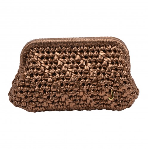 HERRİNG BONE KNİT CLUTCH   COPPER