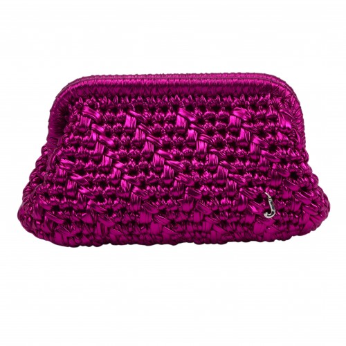 HERRİNG BONE KNİT CLUTCH  FUCHİA