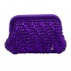 HERRİNG BONE KNİT CLUTCH  GLOSSY PURPLE