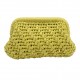 HERRİNG BONE KNİT CLUTCH  LİME