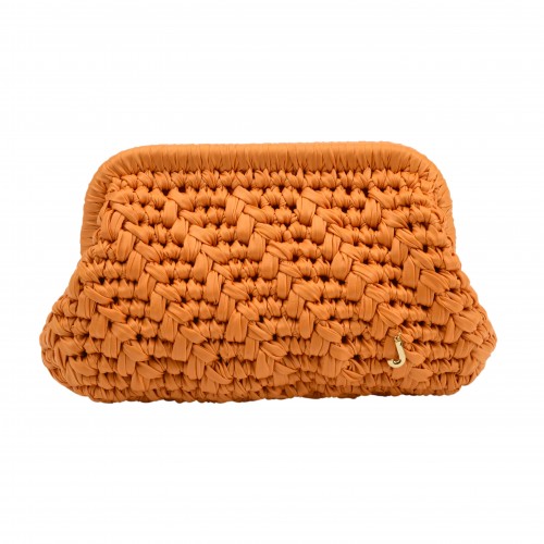 HERRİNG BONE KNİT CLUTCH   ORANGE COUNTY