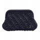 HERRİNG BONE KNİT CLUTCH PATTERNED DARK NAVY