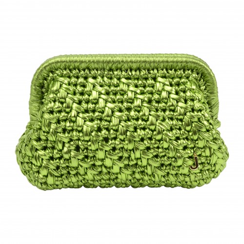 HERRİNG BONE KNİT CLUTCH  PİSTACHİO