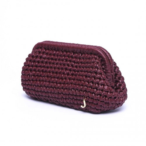 J Clutch Burgundy Çanta