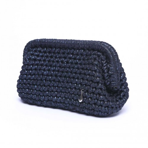 J Clutch Patterned Dark Navy Çanta J Clutch Patterned Dark Navy Çanta