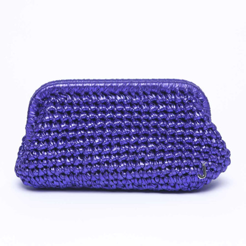 J Clutch Blue Velvet Çanta J Clutch Blue Velvet Çanta