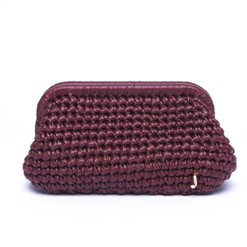 J Clutch Burgundy Çanta
