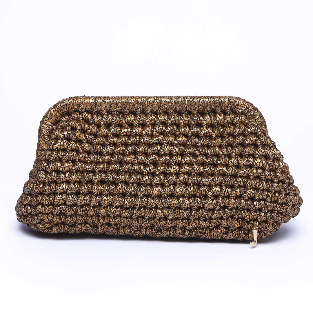 J Clutch Patterned Gold Çanta J Clutch Patterned Gold Çanta