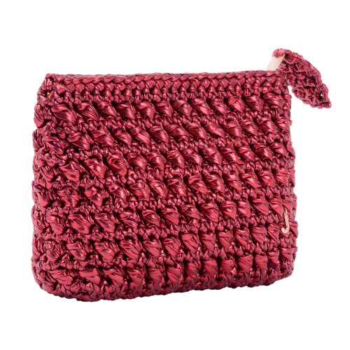 CATCH  ME  GLOSSY WELVET  RED CLUTCH