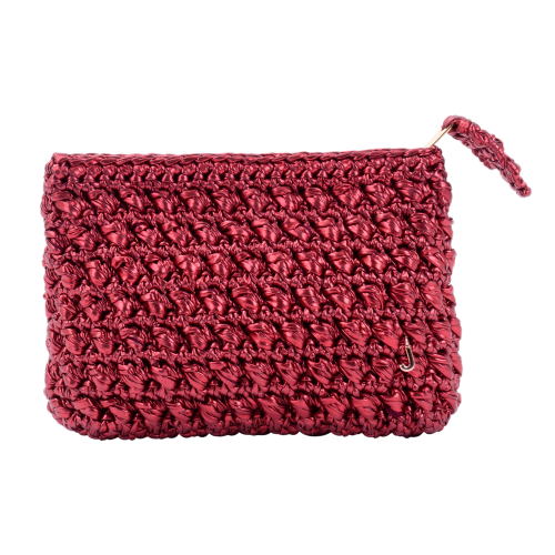 CATCH  ME  GLOSSY WELVET  RED CLUTCH