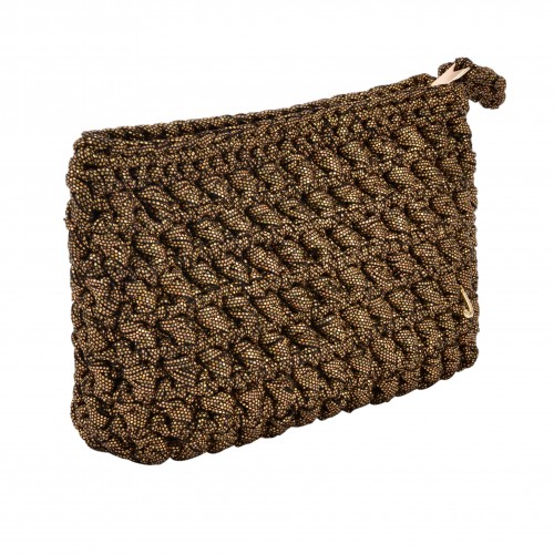 CATCH ME PATTERNED GOLDEN CLUCTH