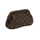 HERRİNG BONE KNİT CLUTCH PATTERNED GOLDEN