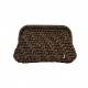 HERRİNG BONE KNİT CLUTCH PATTERNED GOLDEN