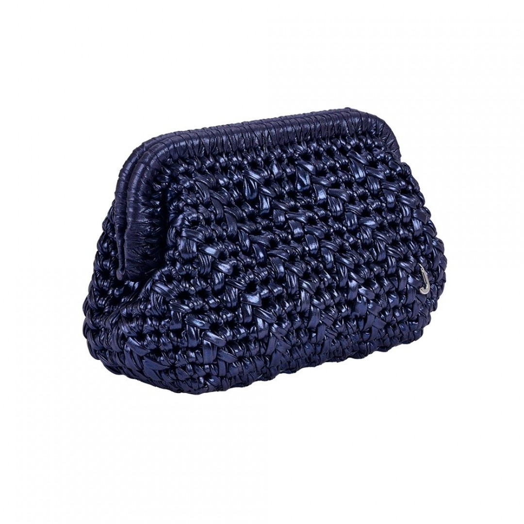 HERRİNG BONE KNİT CLUTCH NAVY