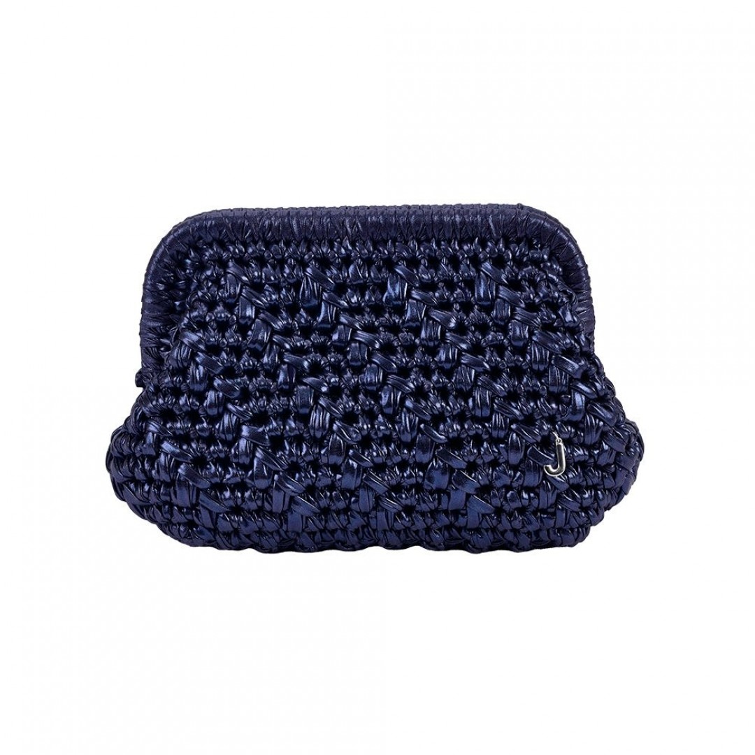 HERRİNG BONE KNİT CLUTCH NAVY