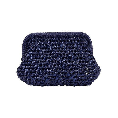 HERRİNG BONE KNİT CLUTCH NAVY 