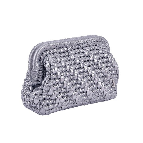 HERRİNG BONE KNİT CLUTCH MATTE LAME