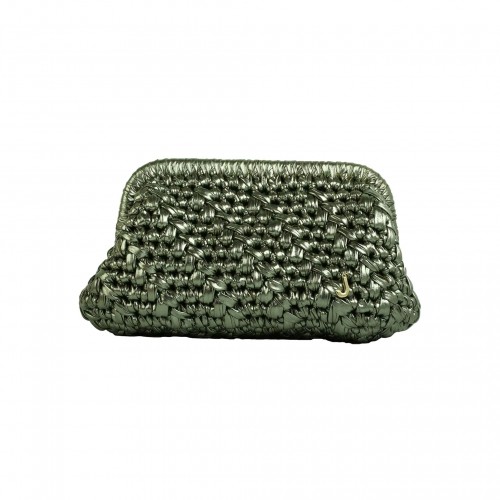 HERRİNG BONE KNİT CLUTCH  SEA WEED