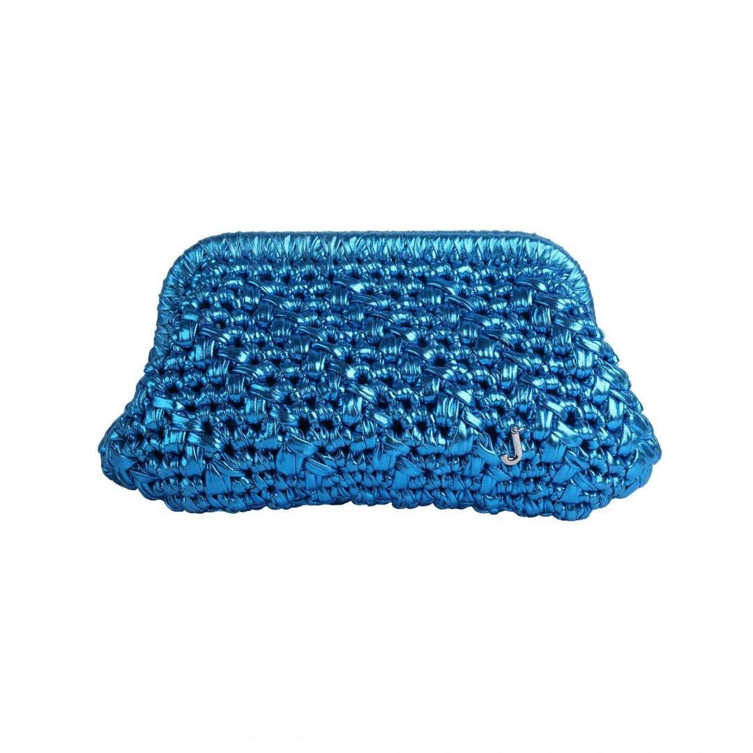 HERRİNG BONE KNİT CLUTCH   MEDİTERRANEAN