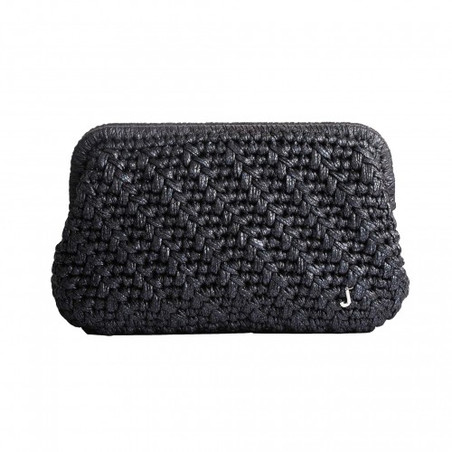HERRİNG BONE KNİT CLUTCH    PATTERNED NAVY LARGE HERRİNG BONE KNİT CLUTCH    PATTERNED NAVY LARGE