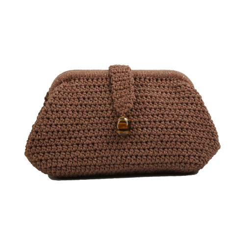 Aisha Rosy Brown Clutch Çanta