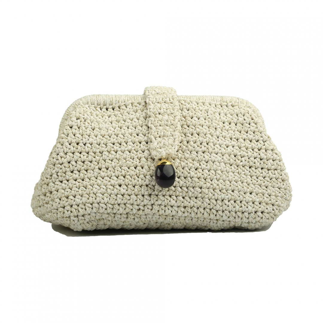 Aisha White Clutch Çanta