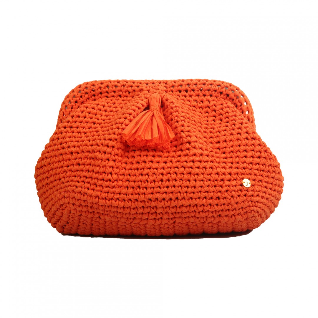 Grand Ma's  Orange Püsküllü Clucth Çanta