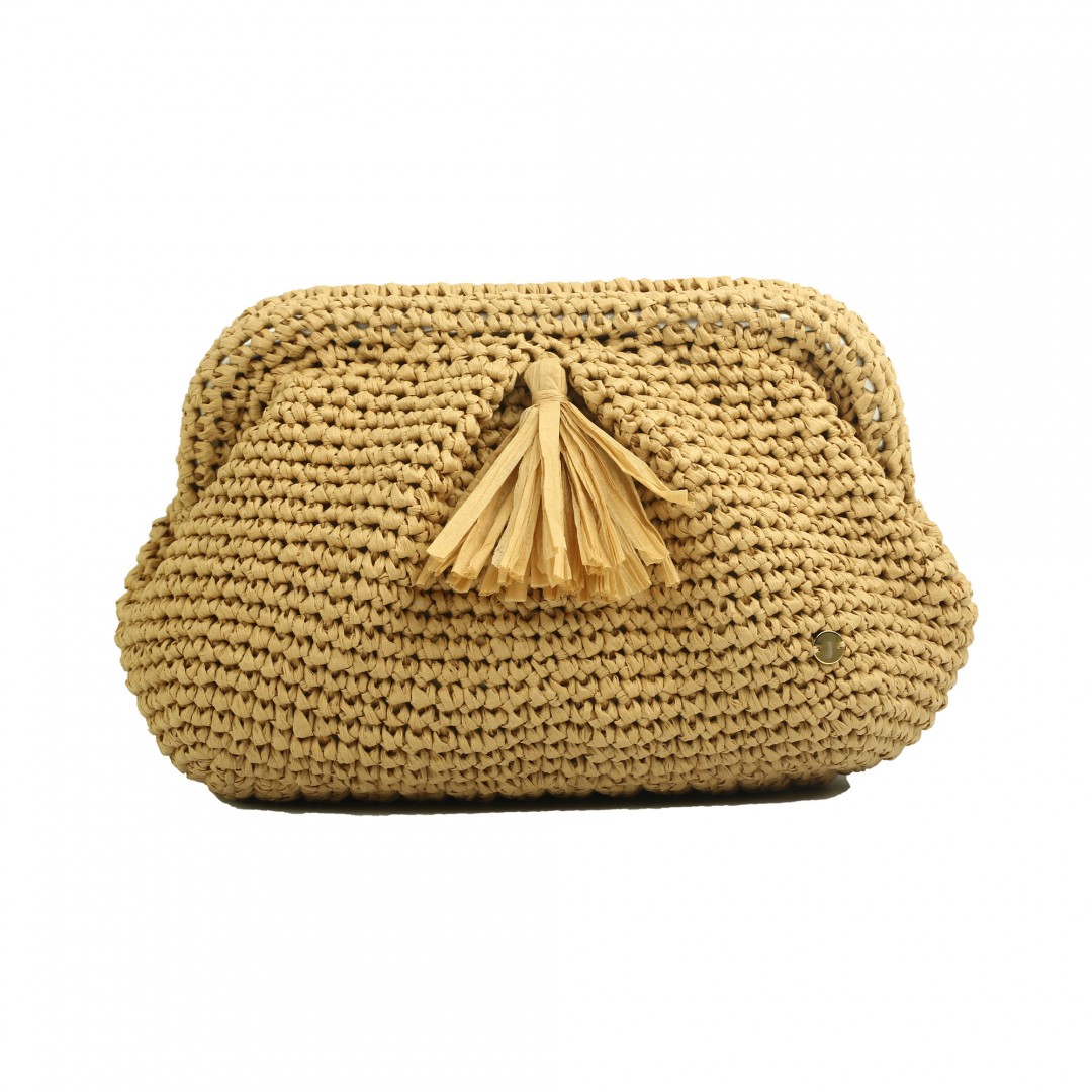 Grand Ma's  Beige Püsküllü Clutch Çanta