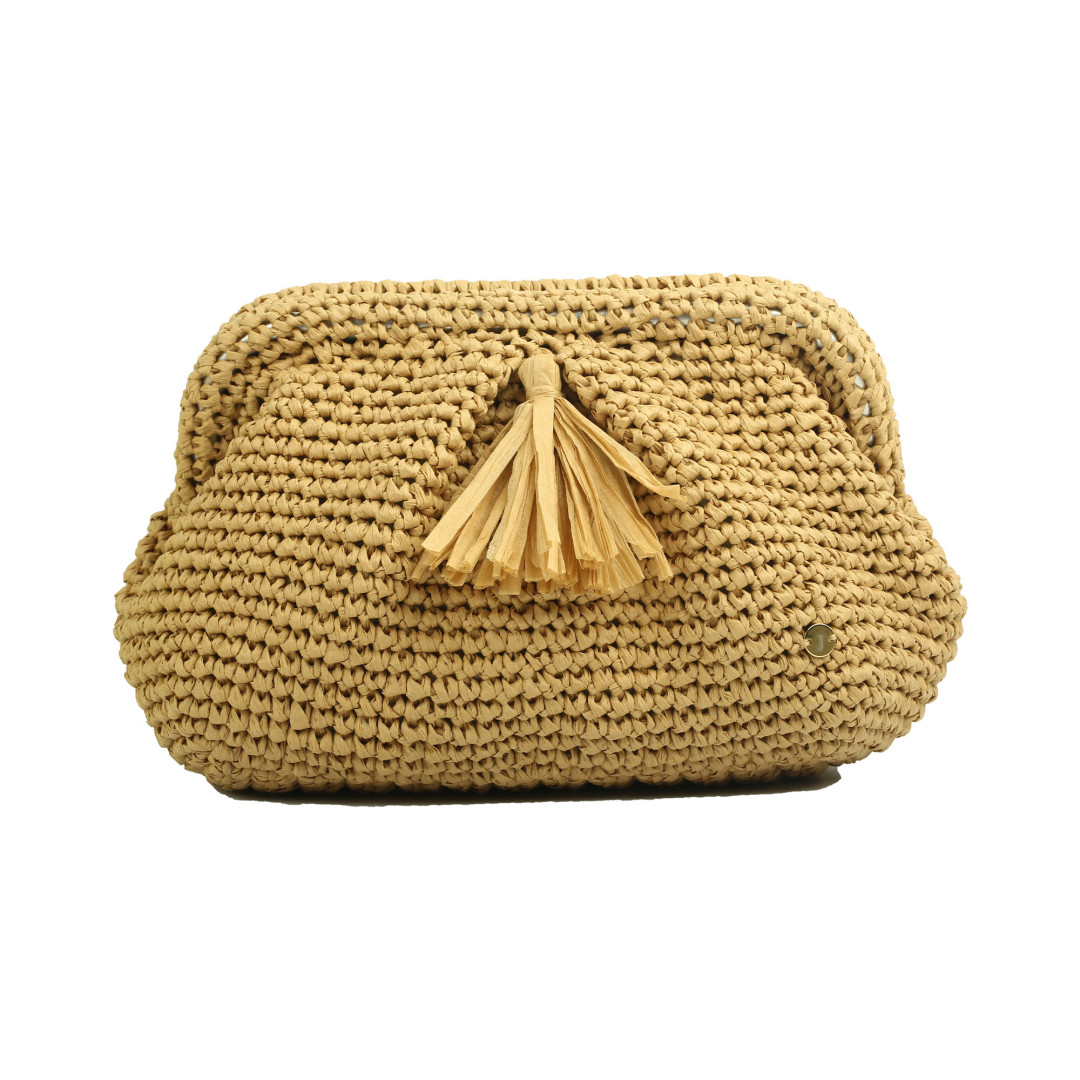 Grand Ma's  Beige Püsküllü Clutch Çanta