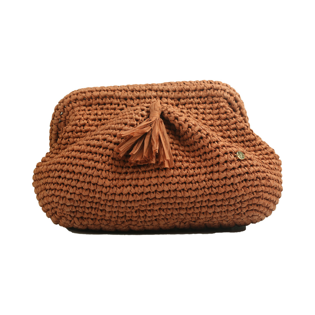 Grand Ma's  Brown Püsküllü Clutch Çanta