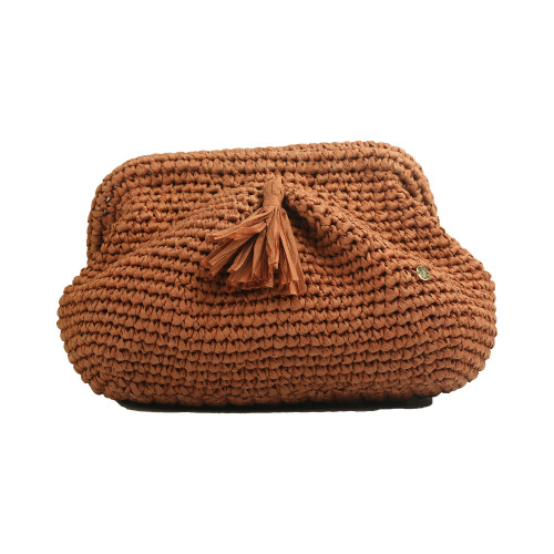 Grand Ma's  Brown Püsküllü Clutch Çanta Grand Ma's  Brown Püsküllü Clutch Çanta