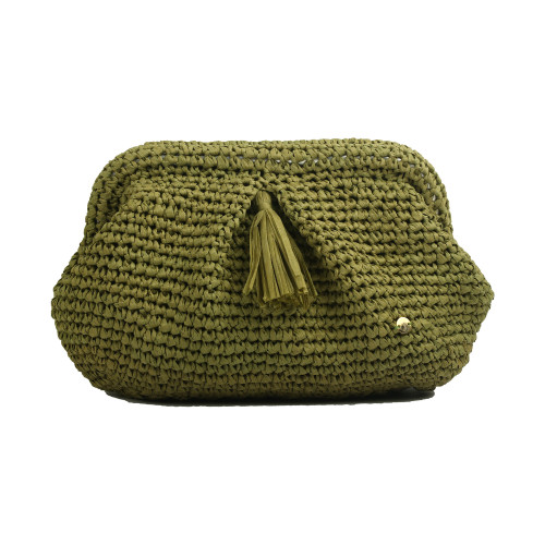 Grand Ma's Green Püsküllü Clutch Çanta