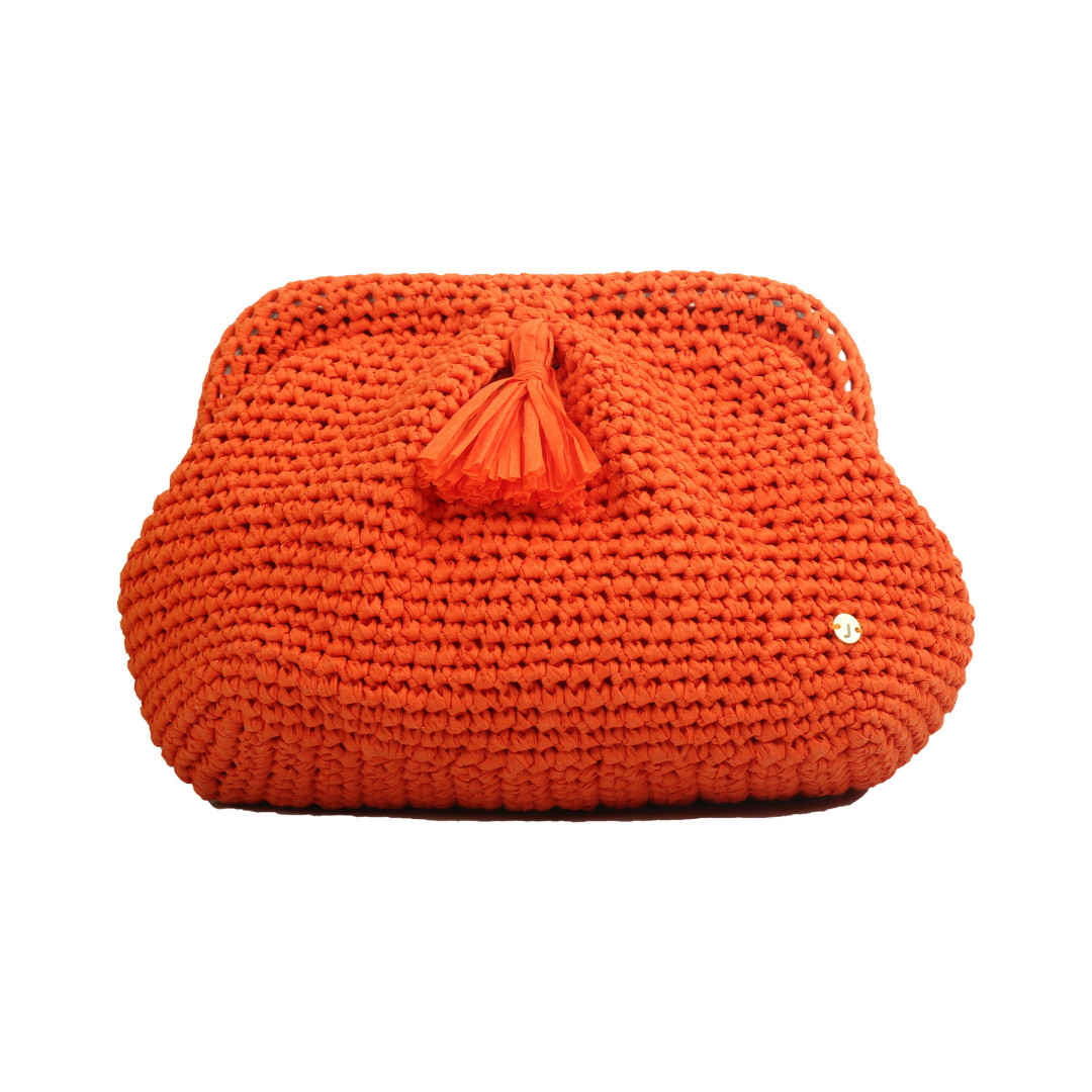 Grand Ma's  Orange Püsküllü Clucth Çanta