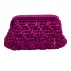 HERRİNG BONE KNİT CLUTCH  FUCHİA