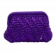 HERRİNG BONE KNİT CLUTCH  GLOSSY PURPLE