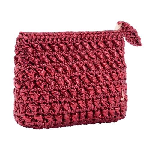 CATCH  ME  GLOSSY WELVET  RED CLUTCH