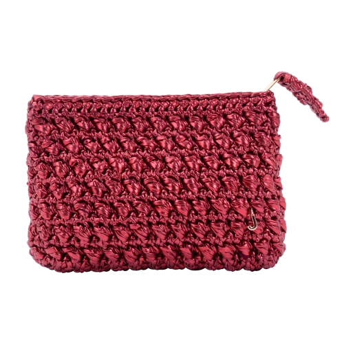 CATCH  ME  GLOSSY WELVET  RED CLUTCH