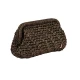 HERRİNG BONE KNİT CLUTCH PATTERNED GOLDEN