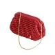 HERRİNG BONE KNİT  CLUTCH  POMEGRANATE
