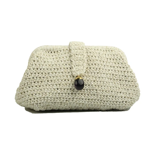 Aisha White Clutch Çanta